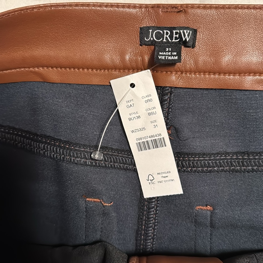 J.Crew Slim wide-leg pant in faux leather BU138 - Picture 5 of 11